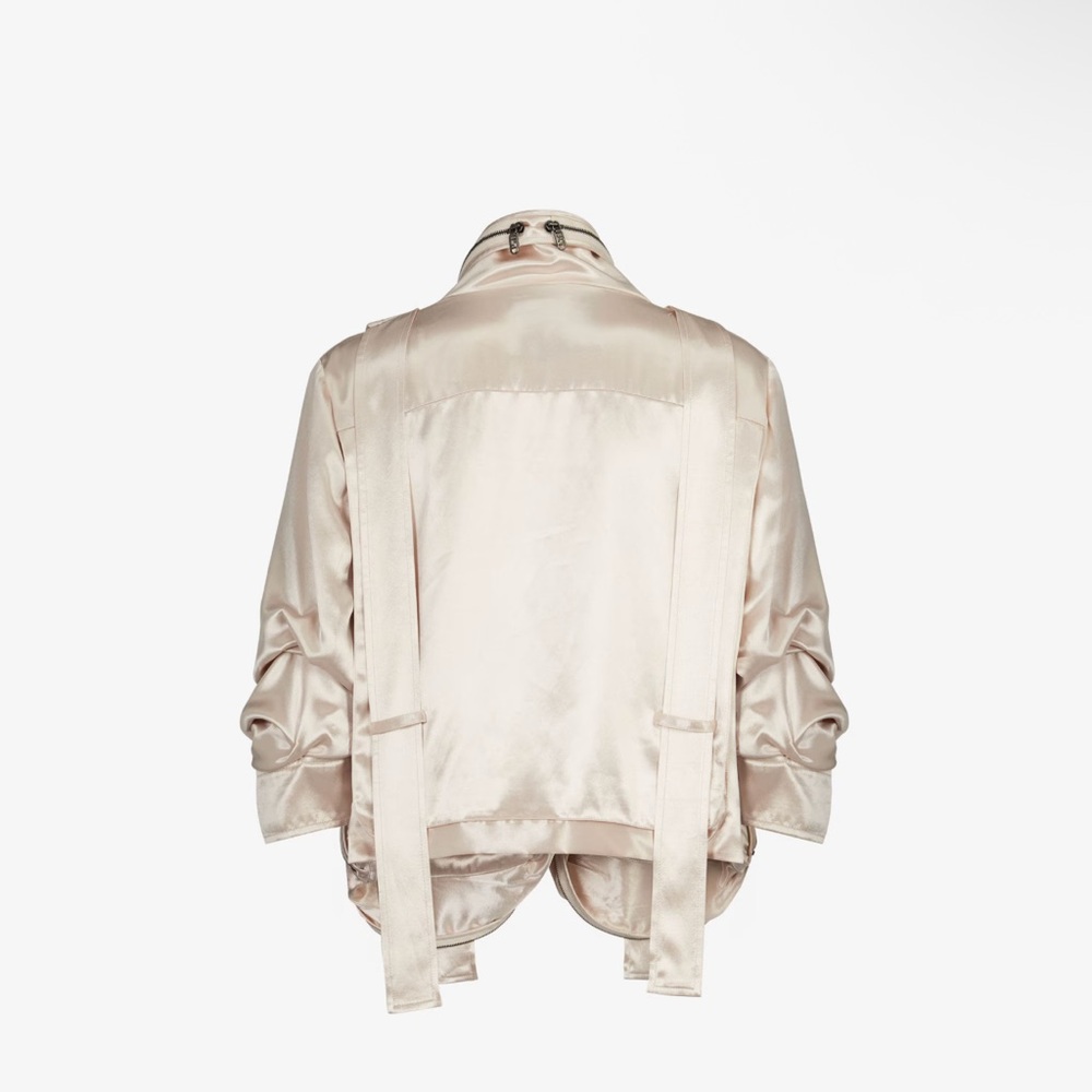 FENDI NWT AUTHENTIC SATIN BLOUSON OVERSIZED BOMBER FIT WOMEN JACKET SIZE 40 - Picture 2 of 5
